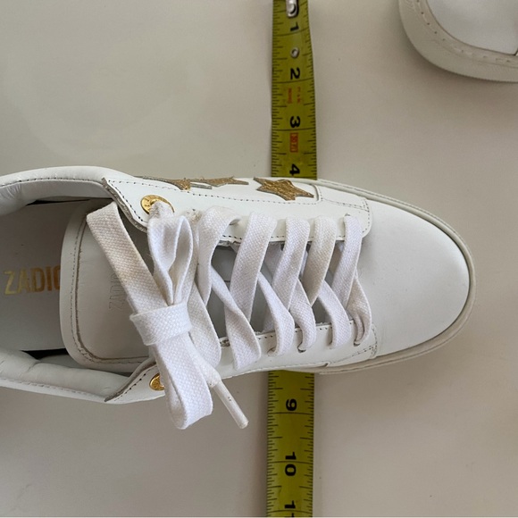 Zadig & Voltaire White Sneakers with Gold Stars - Picture 6 of 11